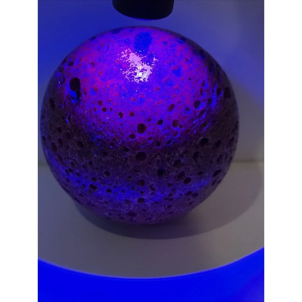 Honeycomb Ruby Sphere Rock Stone UV Reactive Glows 7